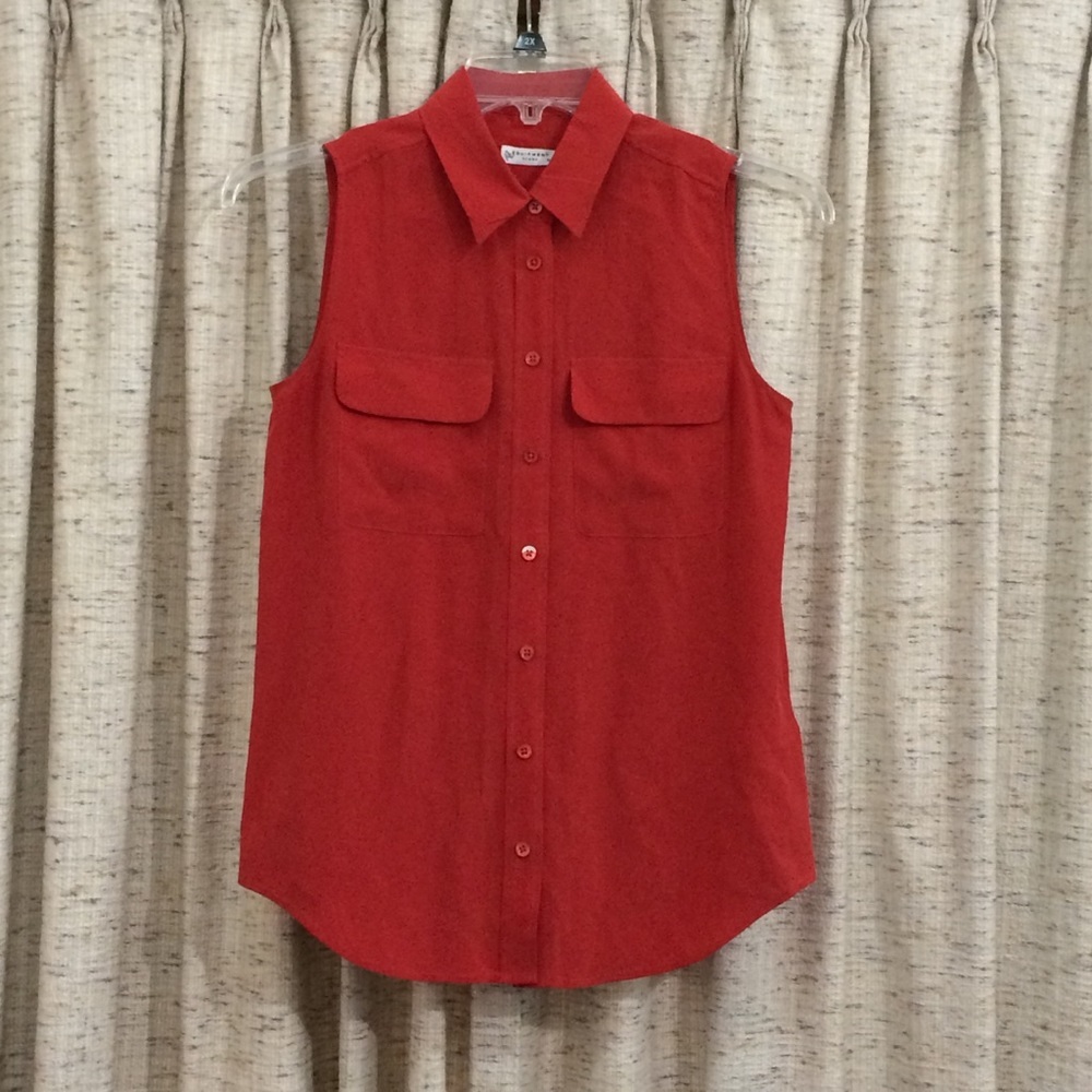 Equipment Signature Sleeveless Silk Blouse